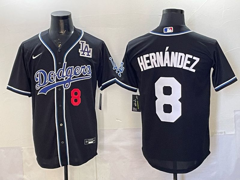 Men 2026 Nike Los Angeles Dodgers #8 Hernandez Black Game MLB Jersey 010->los angeles dodgers->MLB Jersey